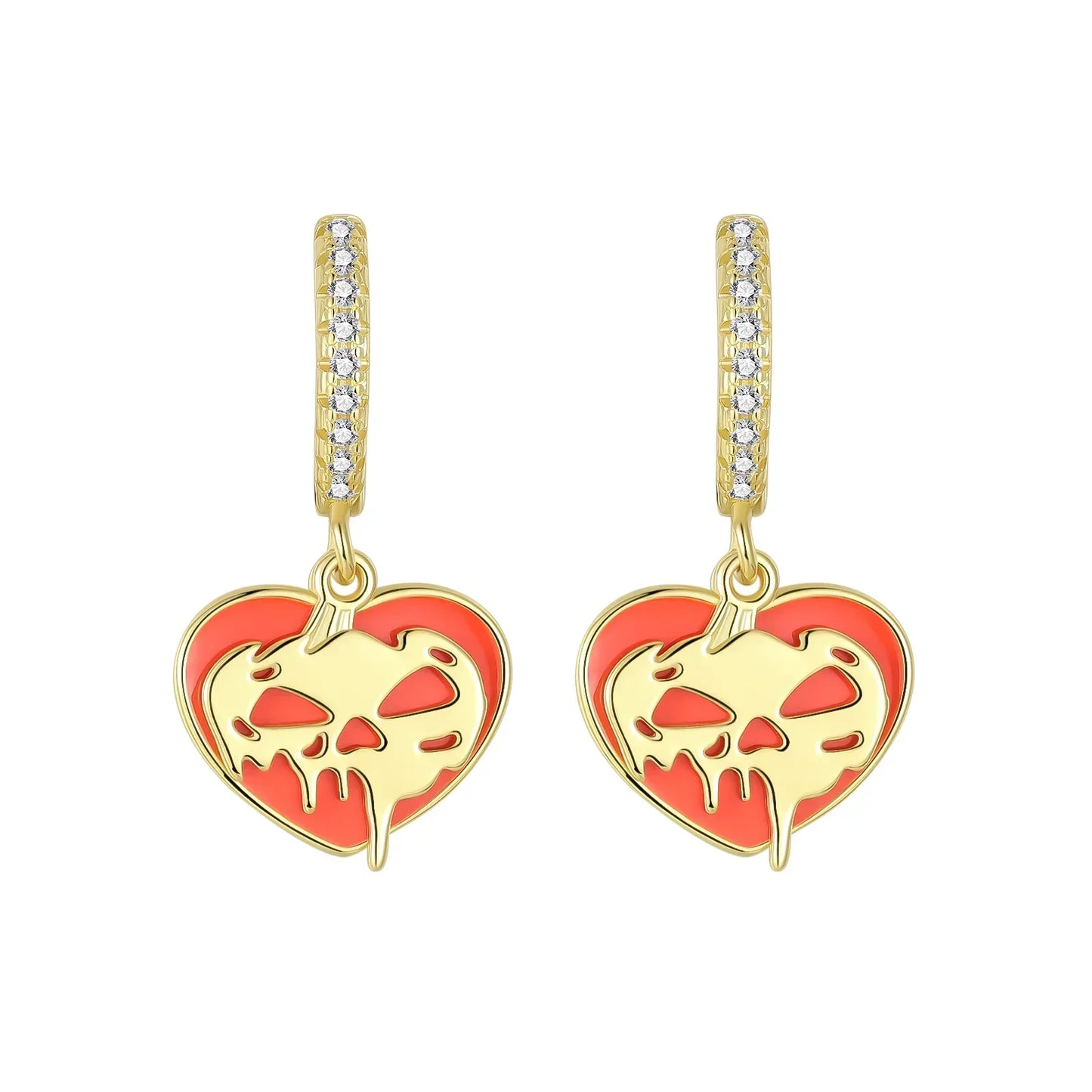 925 Sterling Silver Gold Hoop Earrings Halloween Pumpkin Skull Christmas Tree Zircon Studs for Women DIY Jewelry