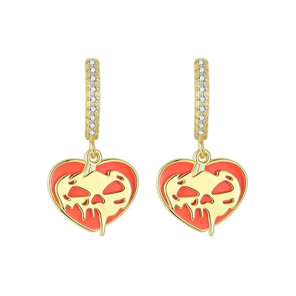 925 Sterling Silver Gold Hoop Earrings Halloween Pumpkin Skull Christmas Tree Zircon Studs for Women DIY Jewelry
