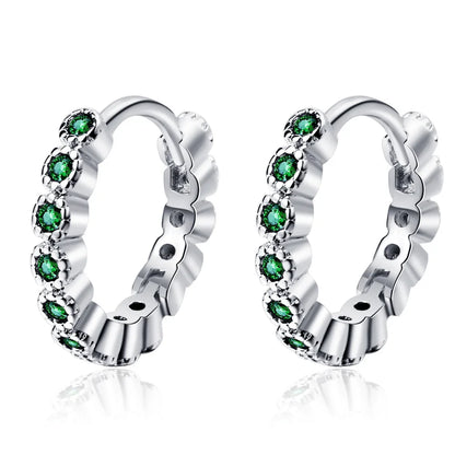 Elegant 925 Sterling Silver Zircon Stud Earrings for Women's Wedding and Engagement