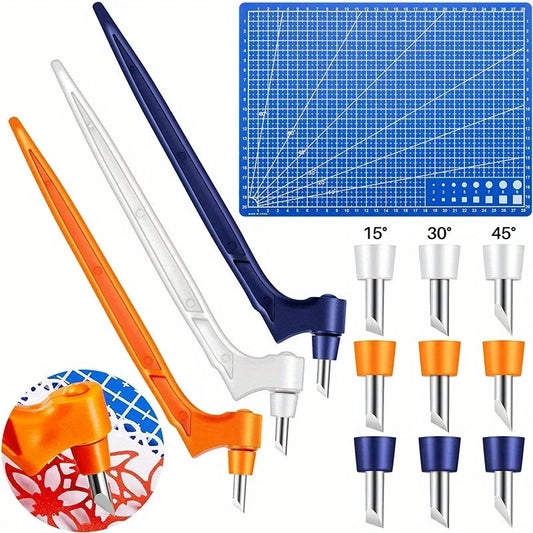 CraftPro 360° Rotating Cutting Pen - Durable Stainless Steel Blades for Effortless DIY Art Projects