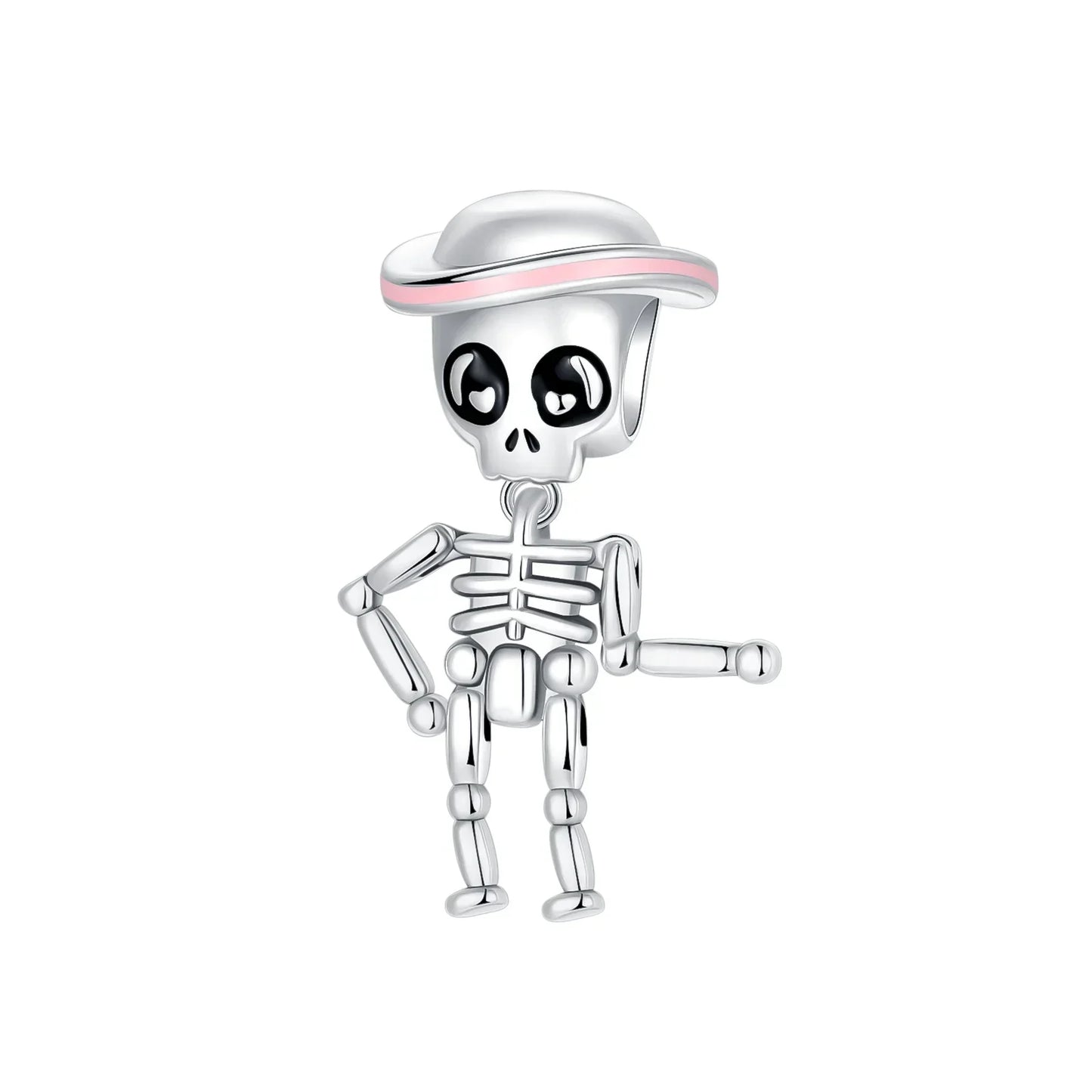 925 Sterling Silver Halloween Charms Set Pumpkin Skull Witch Ghost Beads for Bracelet Necklace Jewelry