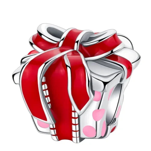 Festive Charm 925 Sterling Silver Christmas Bell Trojan Candy Zircon Bead for Bracelet and Necklace DIY Fine Jewelry Gift