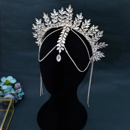 Elegant Rhinestone Wedding Tiara Silver Crystal Bride Headband