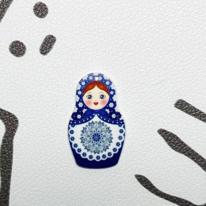 Matryoshka Doll Acrylic Charms Double Sided Jewelry Accessories