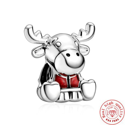 Cute Animal Family Charm Beads for DIY Silver Bracelet Jewelry Making Y504