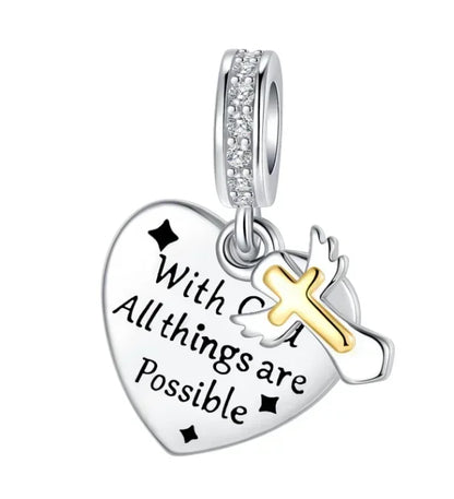 Sparkling Birthstone Heart Charm 925 Sterling Silver Pendant Bead for Mom DIY Jewelry Gift