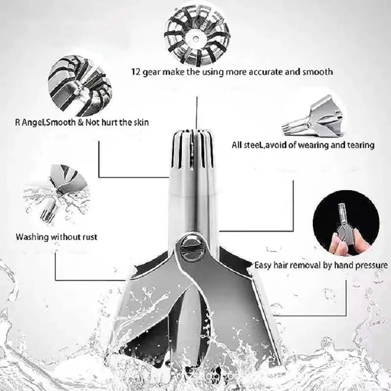 Nose Hair Trimmer for Men Stainless Steel Manual Shaver Portable 1set CHINA