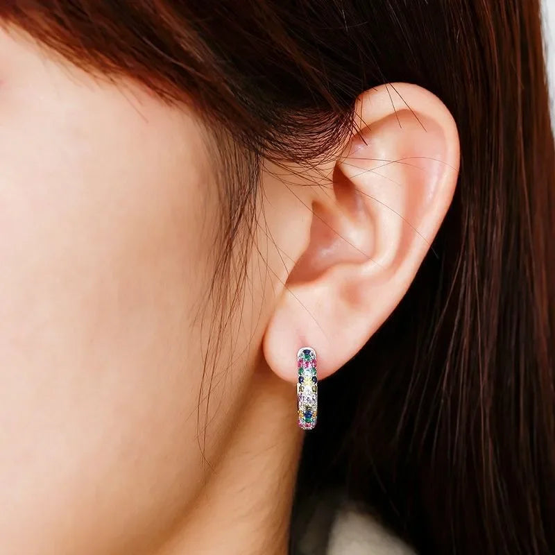 Colorful Crystal Round Earrings Fashion Jewelry for Every Occasion