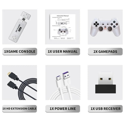 BOYHOM Y6 2.4G Wireless Retro TV Game Stick 4K HD Portable Family Console Multiplayer Support 64GB 128GB AIGAME 905X2