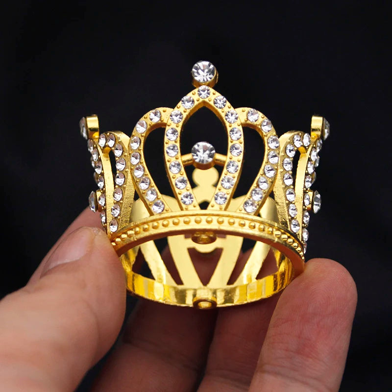 Elegant Gold and Silver Mini Flower Crown Tiara for Girls Bridal Doll Birthday Decor