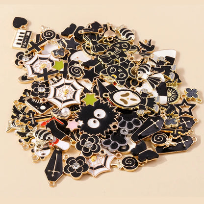 10 Pieces Mixed Cute Animal Charms Enamel Butterfly Cow Snail Cat Rabbit Deer Pendants for DIY Jewelry Making
