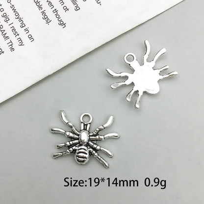 Antique Silver Spider Charms Set for DIY Halloween Jewelry Crafting