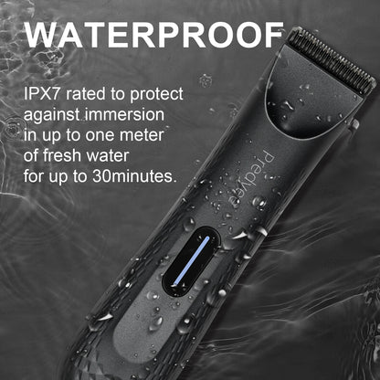 Electric Groin Hair Trimmer for Men with Replaceable Blade black