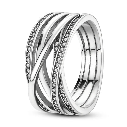 Silver Plated Luxury Stackable Ring for Women with Real Zircon Infinite Flower Daisy Design for Engagement and Wedding Parties APTR070