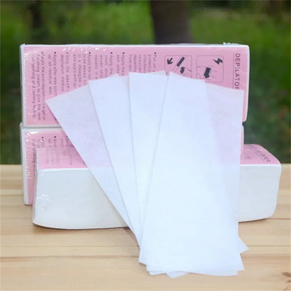 Premium Non-Woven Fabric Waxing Strips for Smooth Leg Hair Removal - Available in 20, 50, 100 Packs