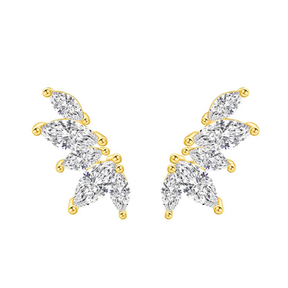 925 Sterling Silver Skull Pumpkin Cross Hoop Earrings Sparkling Zircon Glamorous Women Jewelry