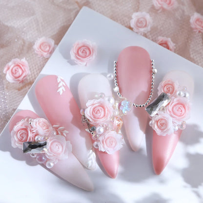 Rose Mixed Pearl Resin Art Decorations for 3D Charm Jewelry Making and DIY Nail Crafts