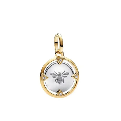 925 Silver Golden Rose Bow Beads Sun and Moon Pendant for European Original Bracelet DIY Exquisite Jewelry Accessories