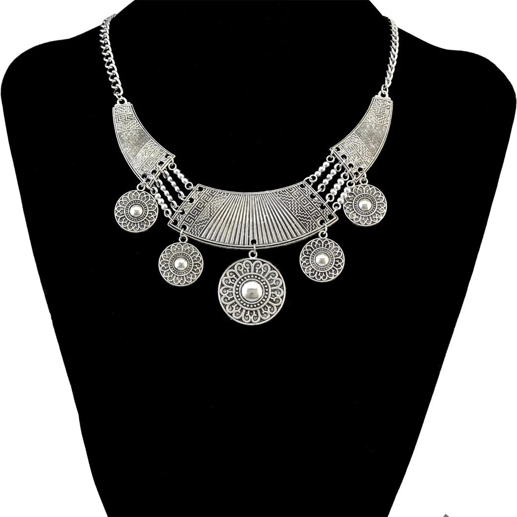 Indian Vintage Coin Tassel Choker Necklace for Women Ethnic Boho Jewelry Gift