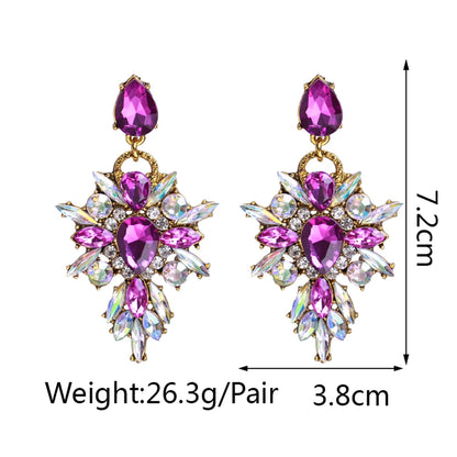 Elegant Rhinestone Drop Earrings for Women - Luxury Chandelier Design for Weddings and Parties