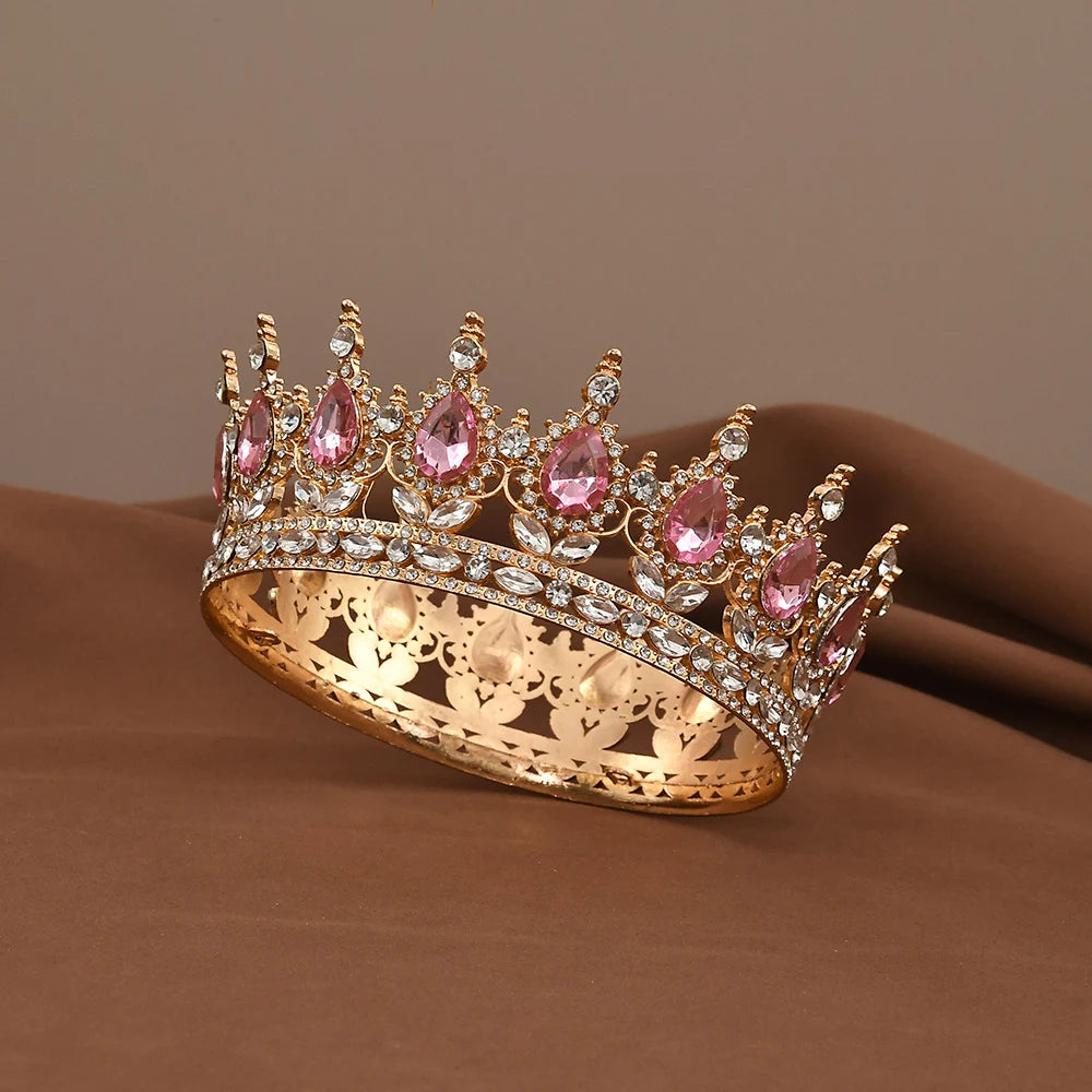 Baroque Crystal Princess Tiara Rhinestone Bridal Wedding Headdress