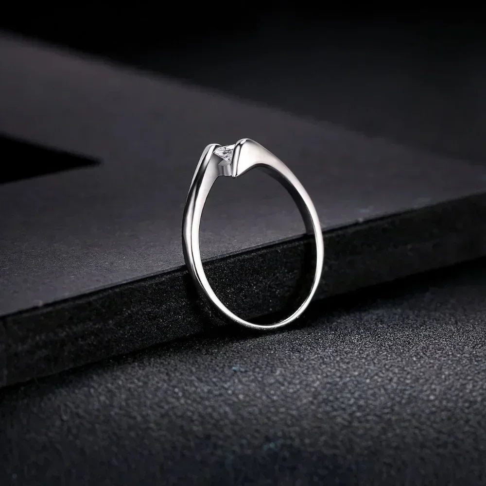 Elegant Rose Gold Zircon Crystal Ring for Women - Fashion Wedding Band Accessory