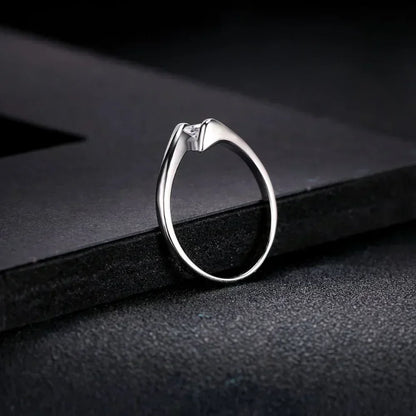 Elegant Rose Gold Zircon Crystal Ring for Women - Fashion Wedding Band Accessory