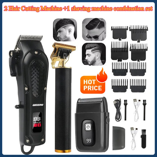 Vintage Cordless Hair Clipper USB Fast Charging Stainless Steel Trimmer