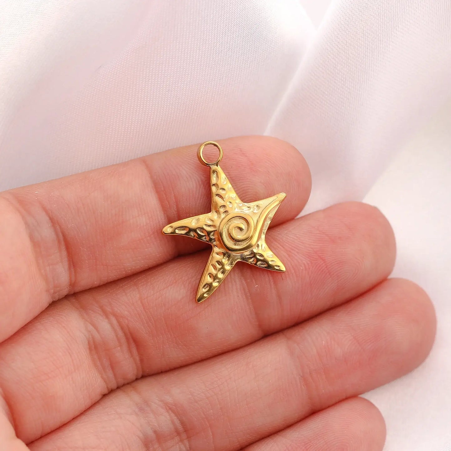 3PCS Stainless Steel Charms Ocean Series Starfish Pendant