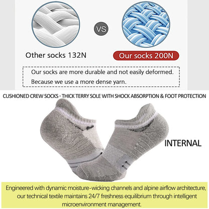 6 Pairs Men Sports Running Heavy Cushion Anti Slip Socks