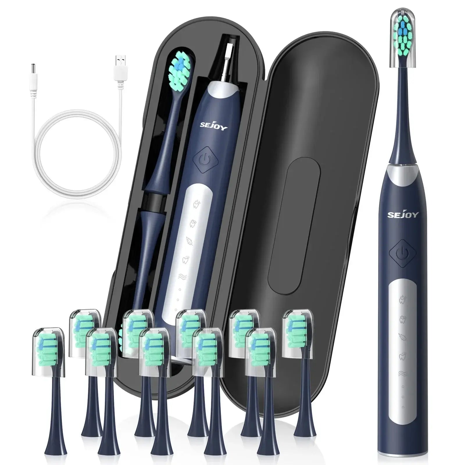 SEJOY Oral Cleaning Personal Sonic Electric Toothbrush Care Appliances IPX7 5 Modes Smart Rechargeable Toothbrush
