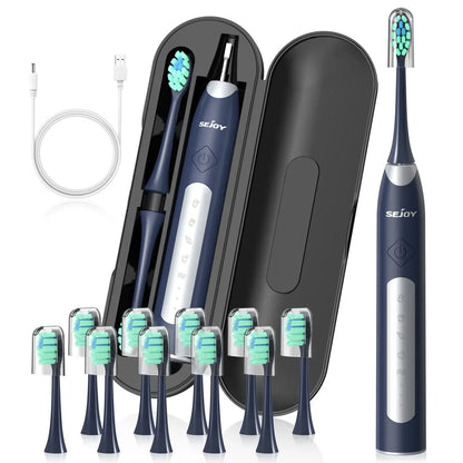 SEJOY Oral Cleaning Personal Sonic Electric Toothbrush Care Appliances IPX7 5 Modes Smart Rechargeable Toothbrush