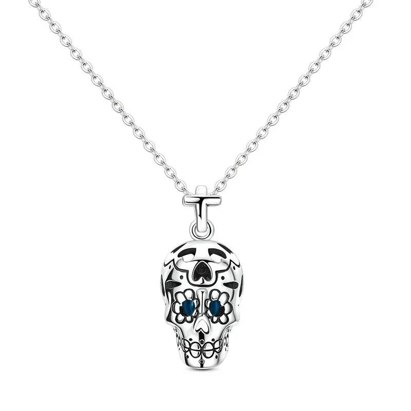 925 Sterling Silver Halloween Charms Set Pumpkin Skull Witch Ghost Beads for Bracelet Necklace Jewelry