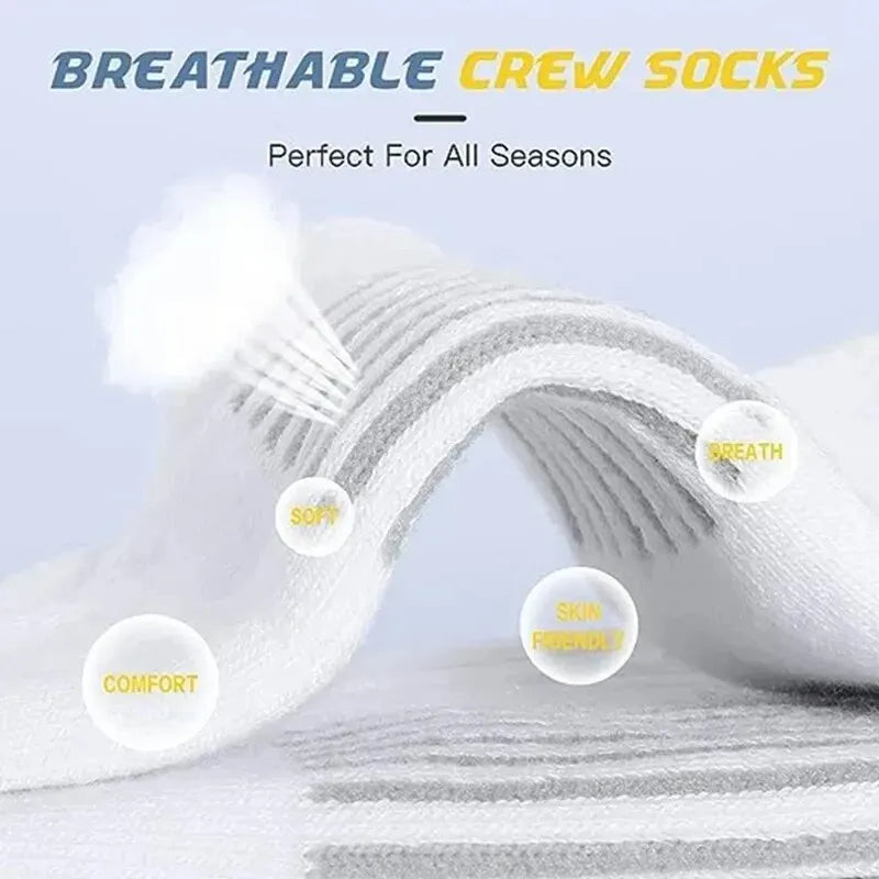 6 or 12 Pairs Men's Outdoor Gym Socks Soft Comfortable Ground-Grip Football Crew Socks Large Size