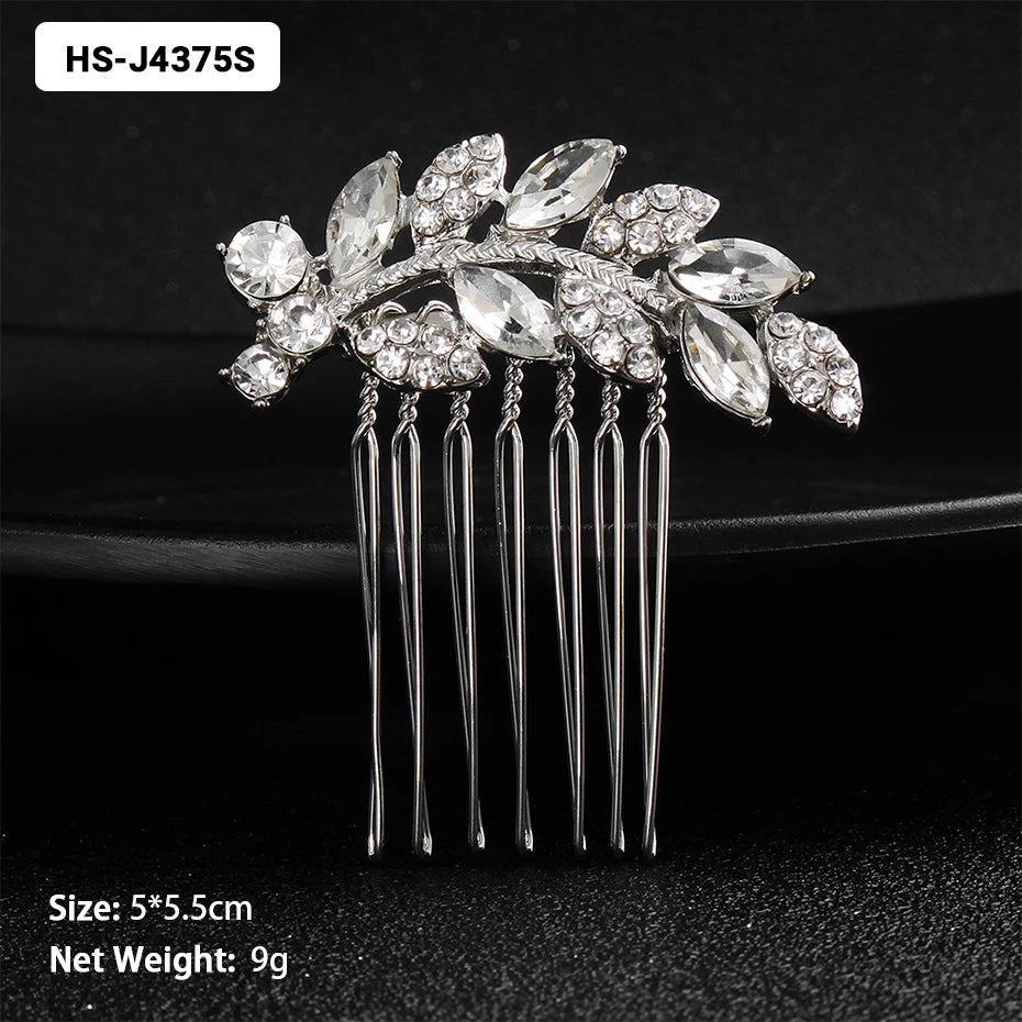 Efily Classic Silver Wedding Hair Combs - Crystal Rhinestone Bridal Accessories HS-J4375S Hair Combs
