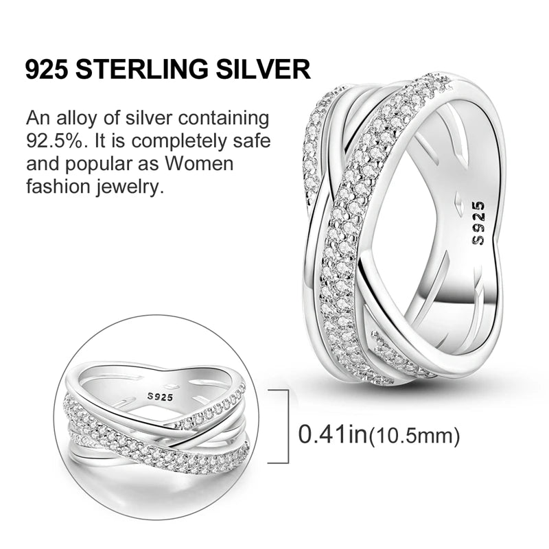 925 Sterling Silver Heart Shaped Zircon Ring for Women Engagement Wedding Jewelry Gifts SER075