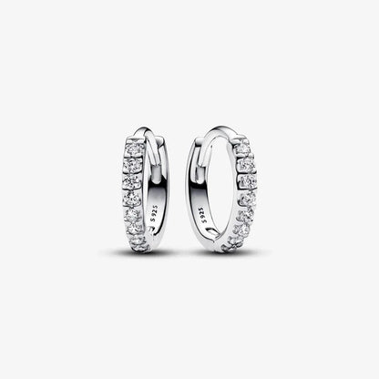 Sparkling 925 Sterling Silver Colorful Heart Zircon Round Huggie Bow Stud Earrings for Women Elegant Sweet Jewelry Gifts