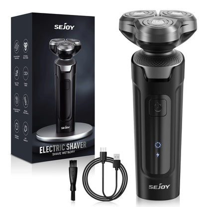 Sejoy 3 In 1 Multifunction Electric Shaver for Men Waterproof Beard and Nose Hair Trimmer with Fast Charging