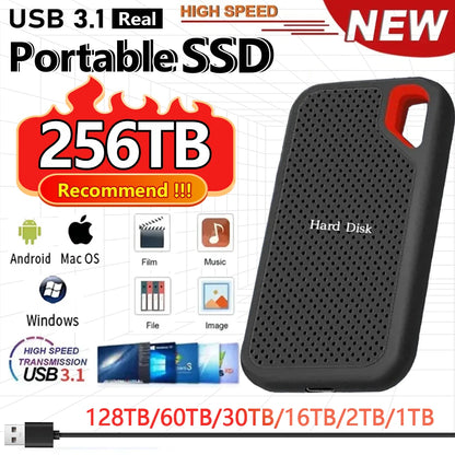 Ultra Fast 1TB Portable SSD External Drive For Laptop Mac