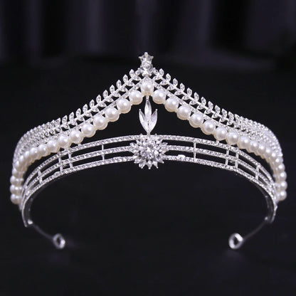 Bridal Bliss Silver Crystal Crown - Top-Rated Alloy Hair Accessory silver 15