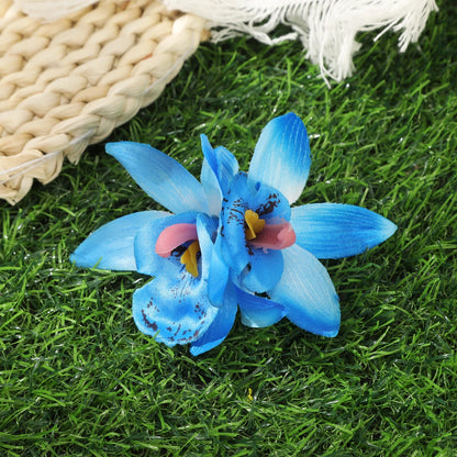 Bohemian Orchid Flower Hair Clips for Women Bridal Beach Wedding Hair Accessories