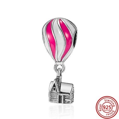 925 Silver Hot Air Balloon Castle Tower Mushroom Charms