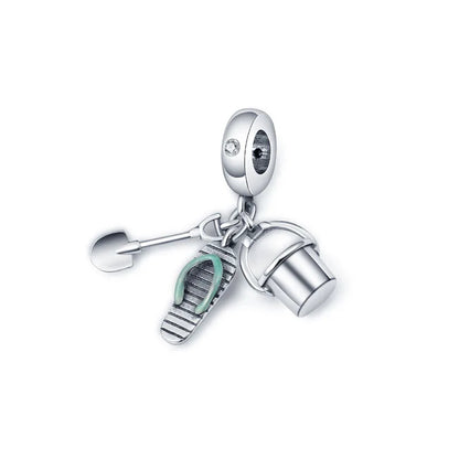 Sunflower Evil Eye Charm 925 Silver Plated Bead for DIY Bracelets Women's Jewelry B2612