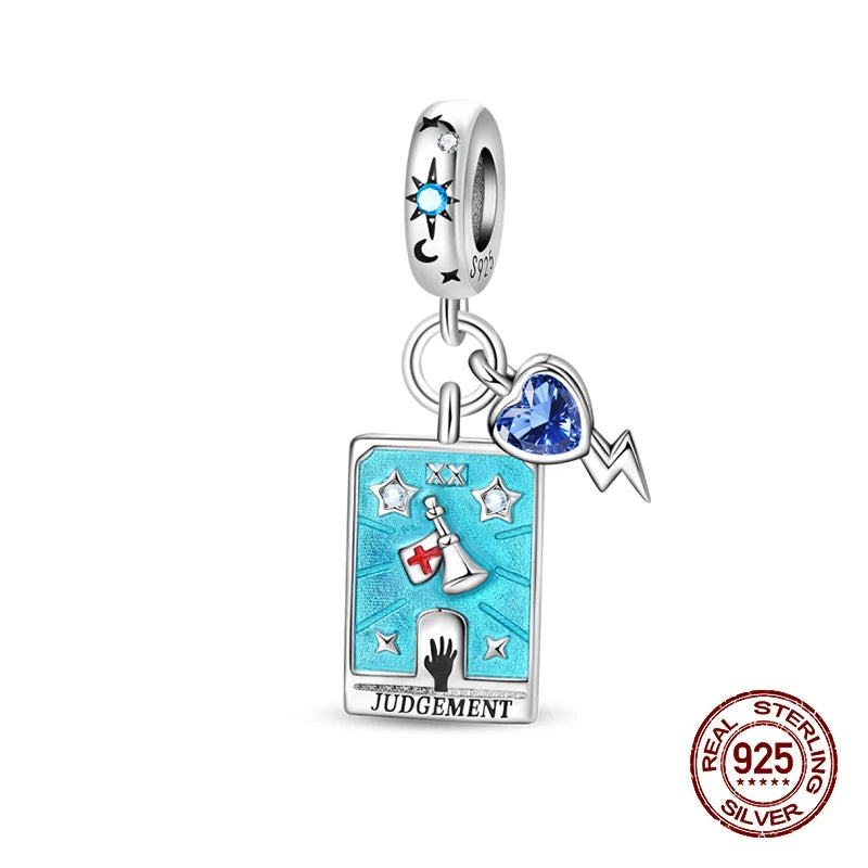 925 Sterling Silver Tarot Hourglass Bead Charm For Bracelet