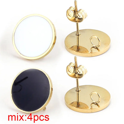 Elegant Stainless Steel Enamel Earring Hooks Set for Creative Jewelry Making