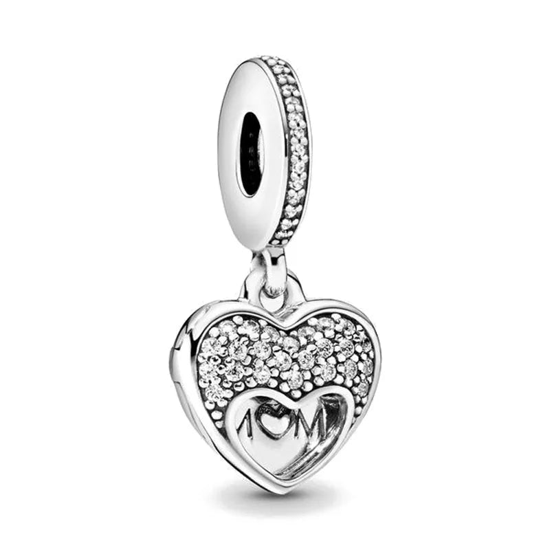 925 Sterling Silver Cute Character Bead Pendant for DIY European Bracelets B348
