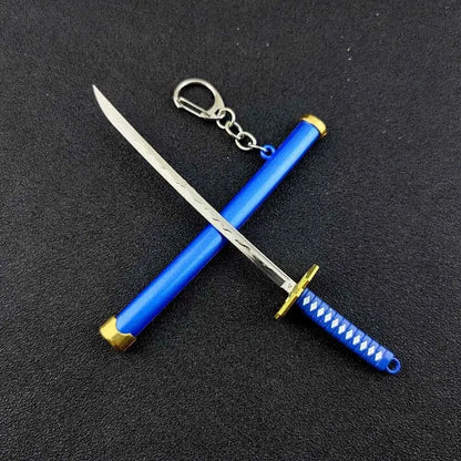 Mini Zoro Samurai Sword Keychain Top Rated Anime Accessory for Cosplay and Gifts K769-blue