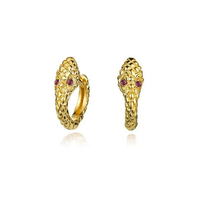 Rose Red Zircon Hoop Earrings for Women Minimalist Dangle Party Jewelry Trend 2025