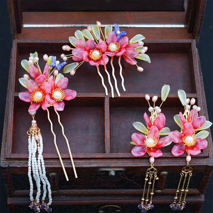 Vintage Chinese Hanfu Hair Accessories Set for Bridal Elegance