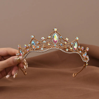 Princess Queen Vintage Baroque Crystal Tiara for Women Bridal Wedding Party Jewelry